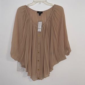 BEBE pleated balloon sleeve top size M NWT